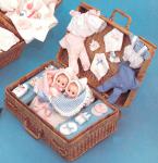 Effanbee - Tiny Tubber - Travel Time - Twins Wicker Basket